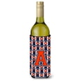 thumbnail image 1 of Carolines Treasures CJ1066-ALITERK Letter A Football Orange Blue and white Wine Bottle Beverage Insulator Hugger  Wine, 1 of 1