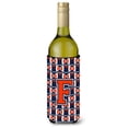 thumbnail image 1 of Carolines Treasures CJ1066-FLITERK Letter F Football Orange Blue and white Wine Bottle Beverage Insulator Hugger  Wine, 1 of 1