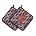 thumbnail image 1 of Carolines Treasures CJ1066-OPTHD Letter O Football Orange, Blue and white Pair of Pot Holders, 7.5HX7.5W, multicolor, 1 of 2