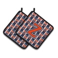 thumbnail image 1 of Carolines Treasures CJ1066-ZPTHD Letter Z Football Orange, Blue and white Pair of Pot Holders, 7.5HX7.5W, multicolor, 1 of 2