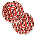thumbnail image 1 of Carolines Treasures CJ1067-DCARC Letter D Football Scarlet & Grey Set of 2 Cup Holder Car Coaster, 1 of 1