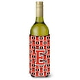 thumbnail image 1 of Carolines Treasures CJ1067-ELITERK Letter E Football Scarlet and Grey Wine Bottle Beverage Insulator Hugger  Wine Bottle, 1 of 1