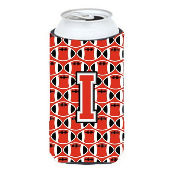 Carolines Treasures CJ1067-ITBC Letter I Football Scarlet and Grey Tall Boy Beverage Insulator Hugger Tall Boy