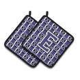 thumbnail image 1 of Letter E Football Purple and White Pair of Pot Holders, 1 of 2