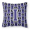 thumbnail image 1 of Carolines Treasures CJ1068-IPW1414 Letter I Football Purple & White Fabric Decorative Pillow, 1 of 4