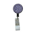 thumbnail image 1 of Carolines Treasures CJ1068-OBR Letter O Football Purple & White Retractable Badge Reel, 1 of 2