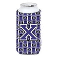 thumbnail image 1 of Carolines Treasures CJ1068-XTBC Letter X Football Purple and White Tall Boy Beverage Insulator Hugger  Tall Boy, 1 of 1
