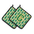 thumbnail image 1 of Carolines Treasures CJ1069-GPTHD Letter G Football Green and Gold Pair of Pot Holders, 7.5HX7.5W, multicolor, 1 of 2