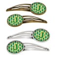 thumbnail image 1 of Carolines Treasures CJ1069-JHCS4 Letter J Football Green & Gold Barrettes Hair Clips, Set of 4, 1 of 1