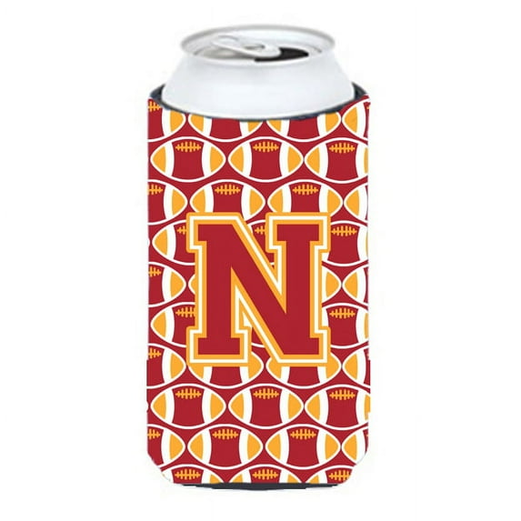 Carolines Treasures CJ1070-NTBC Letter N Football Cardinal and Gold Tall Boy Beverage Insulator Hugger Tall Boy