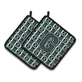 thumbnail image 1 of Carolines Treasures CJ1071-GPTHD Letter G Football Green and White Pair of Pot Holders, 7.5HX7.5W, multicolor, 1 of 2