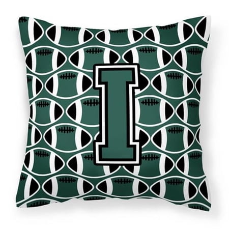 Letter I Football Green and White Fabric Decorative Pillow