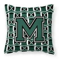 thumbnail image 1 of Carolines Treasures CJ1071-MPW1414 Letter M Football Green & White Fabric Decorative Pillow, 1 of 2