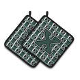 thumbnail image 1 of Letter X Football Green and White Pair of Pot Holders, 1 of 2