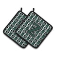 thumbnail image 1 of Carolines Treasures CJ1071-ZPTHD Letter Z Football Green and White Pair of Pot Holders, 7.5HX7.5W, multicolor, 1 of 2