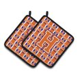 thumbnail image 1 of Carolines Treasures CJ1072-HPTHD Letter H Football Orange, White and Regalia Pair of Pot Holders, 7.5HX7.5W, multicolor, 1 of 2