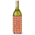 thumbnail image 1 of Carolines Treasures CJ1072-JLITERK Letter J Football Orange White and Regalia Wine Bottle Beverage Insulator Hugger, 1 of 1
