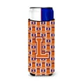 thumbnail image 1 of Carolines Treasures CJ1072-LMUK Letter L Football Orange White and Regalia Ultra Beverage Insulators for slim cans  Slim, 1 of 2