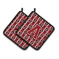 thumbnail image 1 of Carolines Treasures CJ1073-APTHD Letter A Football Red, Black and White Pair of Pot Holders, 7.5HX7.5W, multicolor, 1 of 2