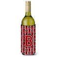 thumbnail image 1 of Carolines Treasures CJ1073-BLITERK Letter B Football Red Black and White Wine Bottle Beverage Insulator Hugger  Wine, 1 of 1