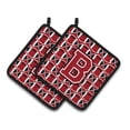 thumbnail image 1 of Carolines Treasures CJ1073-BPTHD Letter B Football Red, Black and White Pair of Pot Holders, 7.5HX7.5W, multicolor, 1 of 2