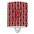 thumbnail image 1 of Carolines Treasures CJ1073-FCNL Letter F Football Red, Black and White Ceramic Night Light, 6x4x3", multicolor, 1 of 1