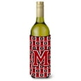 thumbnail image 1 of Carolines Treasures CJ1073-MLITERK Letter M Football Red Black and White Wine Bottle Beverage Insulator Hugger  Wine, 1 of 1