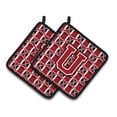 thumbnail image 1 of Carolines Treasures CJ1073-UPTHD Letter U Football Red, Black and White Pair of Pot Holders, 7.5HX7.5W, multicolor, 1 of 2