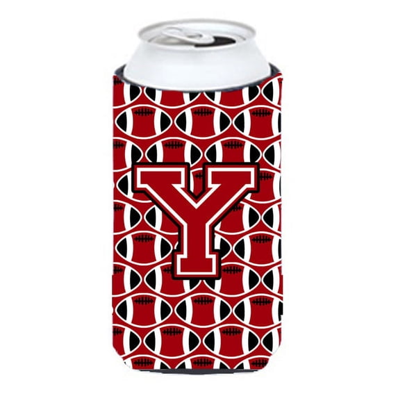 Carolines Treasures CJ1073-YTBC Letter Y Football Red Black and White Tall Boy Beverage Insulator Hugger Tall Boy