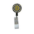 thumbnail image 1 of Carolines Treasures CJ1074-DBR Letter D Football Blue & Gold Retractable Badge Reel, 5 x 1 x 2 in., 1 of 2