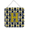thumbnail image 1 of Carolines Treasures CJ1074-HDS66 Letter H Football Blue and Gold Wall or Door Hanging Prints 6HX6W multicolor, 1 of 1