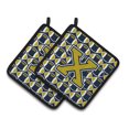 thumbnail image 1 of Carolines Treasures CJ1074-XPTHD Letter X Football Blue and Gold Pair of Pot Holders, 7.5HX7.5W, multicolor, 1 of 2