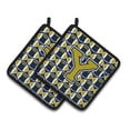 thumbnail image 1 of Carolines Treasures CJ1074-YPTHD Letter Y Football Blue and Gold Pair of Pot Holders, 7.5HX7.5W, multicolor, 1 of 2