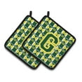 thumbnail image 1 of Carolines Treasures CJ1075-GPTHD Letter G Football Green and Yellow Pair of Pot Holders, 7.5HX7.5W, multicolor, 1 of 2
