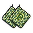 thumbnail image 1 of Carolines Treasures CJ1075-PPTHD Letter P Football Green and Yellow Pair of Pot Holders, 7.5HX7.5W, multicolor, 1 of 2