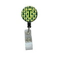 thumbnail image 1 of Carolines Treasures CJ1075-TBR Letter T Football Green & Yellow Retractable Badge Reel, 1 of 2