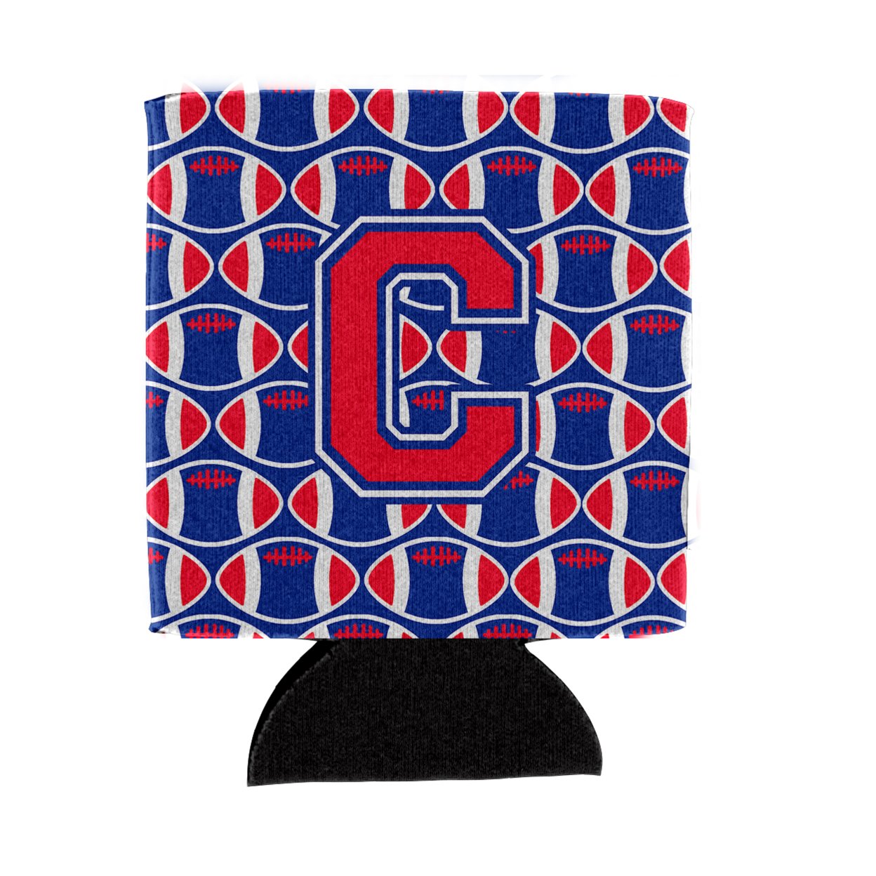 Carolines Treasures CJ1076-CCC Letter C Football Harvard Crimson and Yale Blue Can or Bottle Hugger  Can Hugger