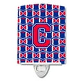 thumbnail image 1 of Letter C Football Harvard Crimson and Yale Blue Ceramic Night Light, 1 of 1