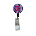 thumbnail image 1 of Carolines Treasures CJ1076-EBR Letter E Football Harvard Crimson & Yale Blue Retractable Badge Reel, 1 of 2