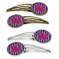 thumbnail image 1 of Carolines Treasures CJ1076-WHCS4 Letter W Football Harvard Crimson & Yale Blue Barrettes Hair Clips, Set of 4, 1 of 1