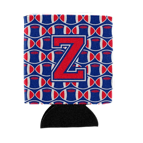 Carolines Treasures CJ1076-ZCC Letter Z Football Harvard Crimson and Yale Blue Can or Bottle Hugger Can Hugger