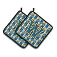 thumbnail image 1 of Carolines Treasures CJ1077-WPTHD Letter W Football Blue and Gold Pair of Pot Holders, 7.5HX7.5W, multicolor, 1 of 2