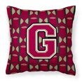 thumbnail image 1 of Carolines Treasures CJ1078-GPW1414 Letter G Football Garnet and Gold Fabric Decorative Pillow , 14Hx14W, multicolor, 1 of 4