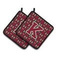 thumbnail image 1 of Carolines Treasures CJ1078-KPTHD Letter K Football Garnet and Gold Pair of Pot Holders, 7.5HX7.5W, multicolor, 1 of 2