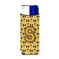 thumbnail image 1 of Carolines Treasures CJ1080-SMUK Letter S Football Black Old Gold and White Ultra Beverage Insulators for slim cans  Slim, 1 of 2