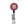 thumbnail image 1 of Carolines Treasures CJ1082-HBR Letter H Football Cardinal & White Retractable Badge Reel, 1 of 2