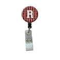 thumbnail image 1 of Carolines Treasures CJ1082-RBR Letter R Football Cardinal & White Retractable Badge Reel, 1 of 2