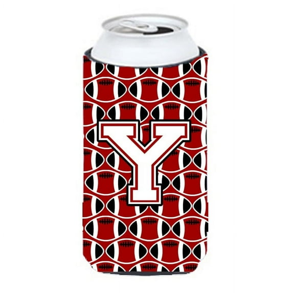 Carolines Treasures CJ1082-YTBC Letter Y Football Cardinal and White Tall Boy Beverage Insulator Hugger Tall Boy