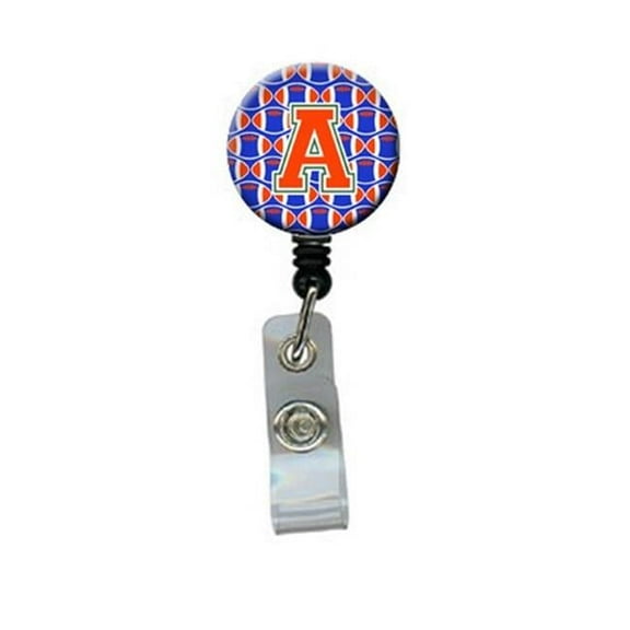 Carolines Treasures CJ1083-ABR Letter A Football Green, Blue & Orange Retractable Badge Reel