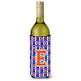 thumbnail image 1 of Carolines Treasures CJ1083-ELITERK Letter E Football Green Blue and Orange Wine Bottle Beverage Insulator Hugger  Wine, 1 of 1